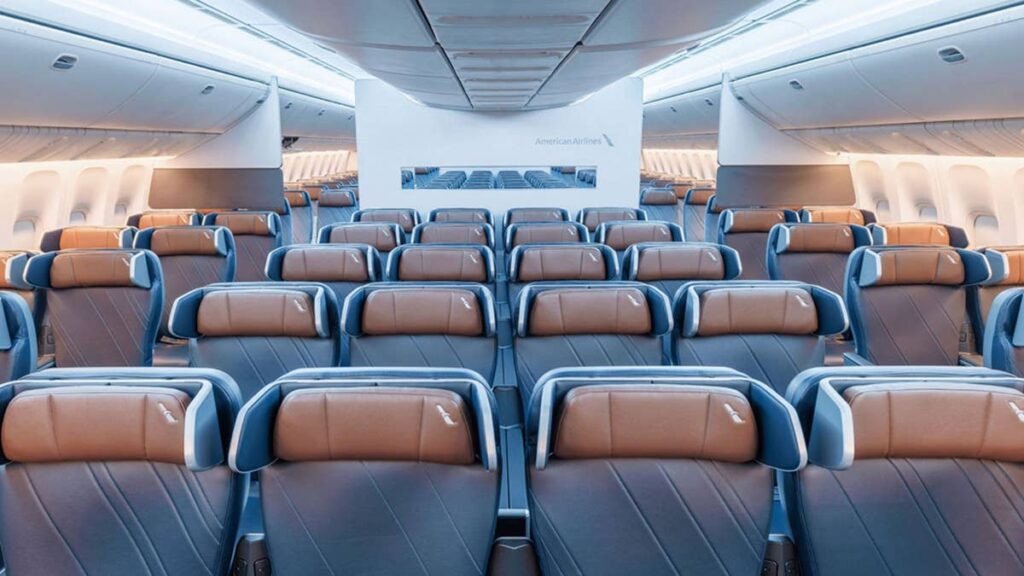An American Airlines plane now has one-fifth of its seats lie flat